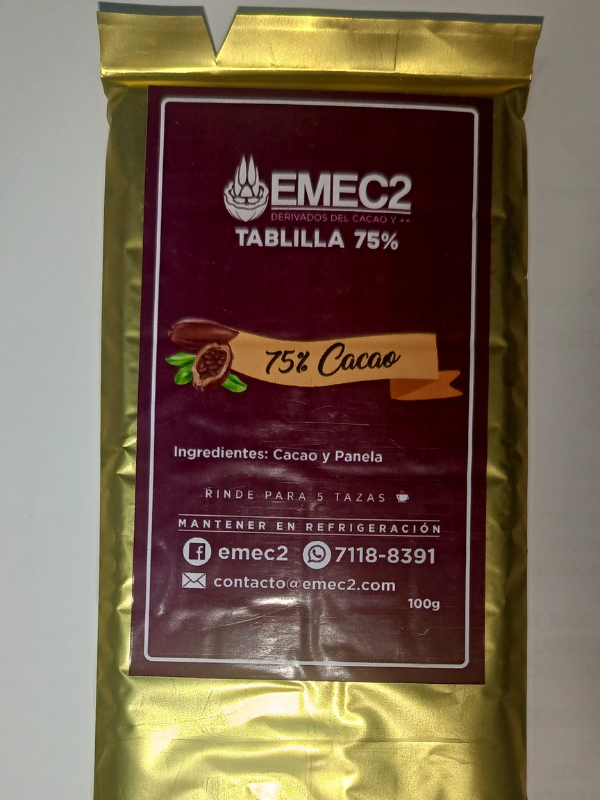 Tablilla de Cacao Intenso 75% – 100g - Imagen 2